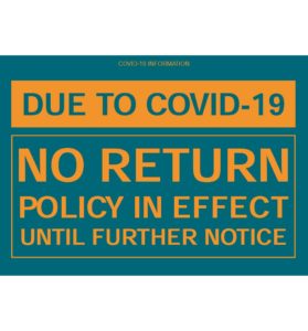 No Return Policy Sign